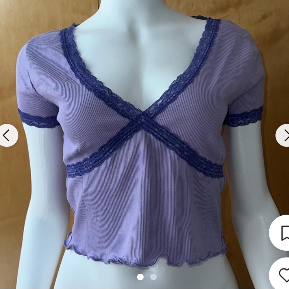 Purple Lace Trim Top